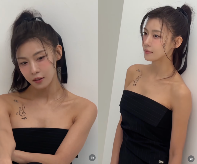 하지원이 색다른 분위기의 화보 촬영 현장을 공개했다. / 하지원 SNS