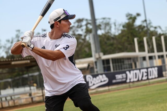 2월 시드니 스프링캠프에서 훈련하는 임종성./두산 베어스