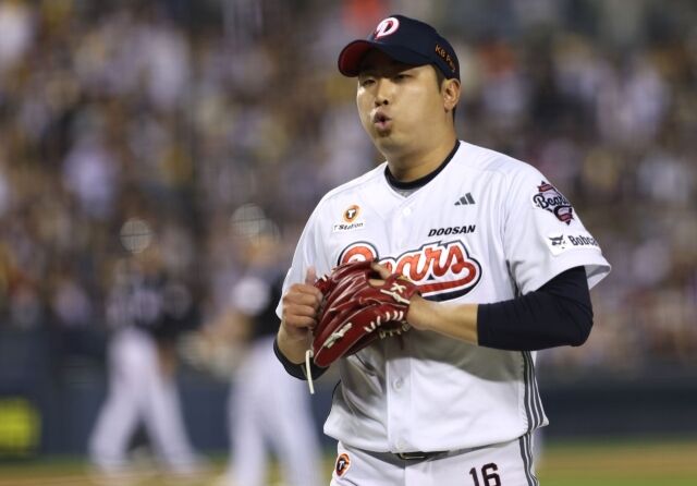 24일 LG전에서 실점하지 않고 마운드를 내려오는 김정우./두산 베어스