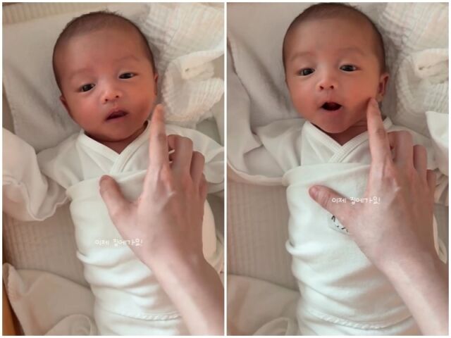 오상진 아들./소셜미디어