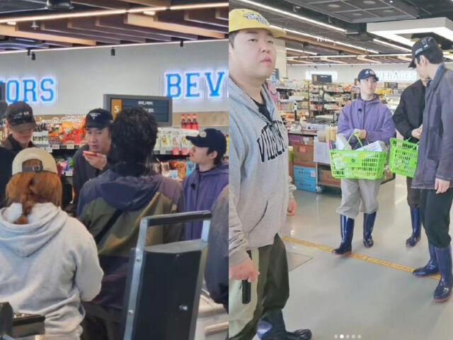 제주도에서 발견된 '콩콩팥팥' 멤버들 외 문상훈이 포착돼 화제다. / 온라인 커뮤니티