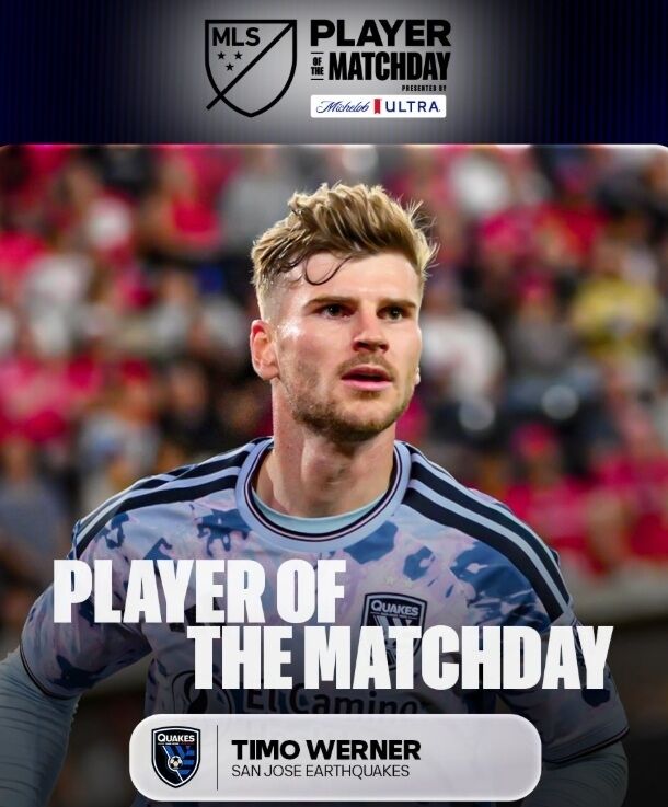 베르너가 MLS가 28일 발표한 2026시즌 10라운드 MVP에 이름을 올렸다./MLS