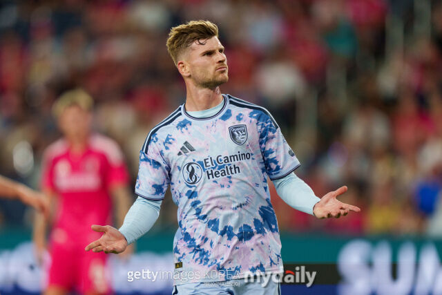 산호세의 베르너가 26일 열린 세인트 루이스와의 2026시즌 MLS 10라운드에서 골 세리머니를 펼치고 있다./게티이미지코리아