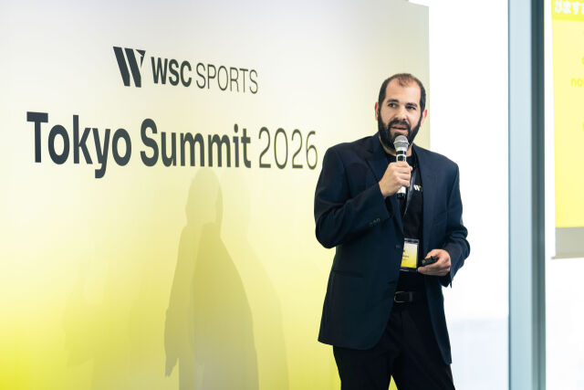 WSC Sports의 공동 창업자 겸 최고사업개발자인 아비브 아논이 28일 기조연설을 하고 있다. /WSC Sports 제공