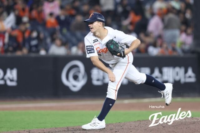 쿠싱이 데뷔승을 챙겼다./한화 이글스