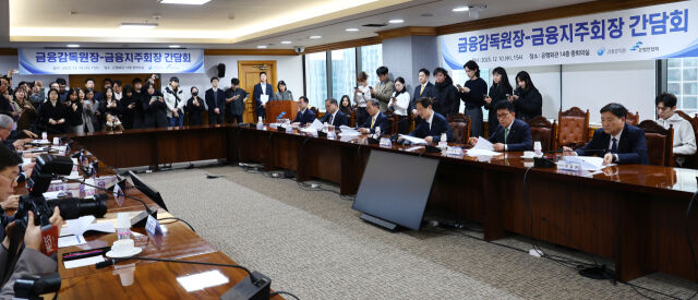 지난해 12월 10일 오후 서울 중구 은행회관에서 열린 금융감독원장-금융지주회장 간담회에서 인사말 하고 있는 이찬진 금융감독원장/뉴시스