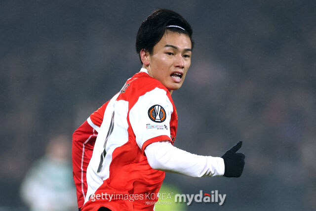 29일 팀토크 보도에 따르면 잉글랜드 프리미어리그(EPL) 구단들이 우에다 아야세(페예노르트) 영입을 노리고 있다. /게티이미지코리아