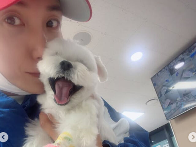 이특이 반려견을 안고 안타까운 마음을 표현했다. / 이특 소셜미디어