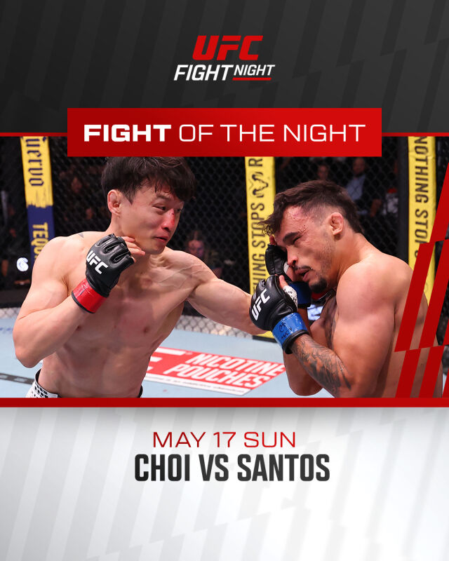 최두호가 UFC에서 6번째 파이트 오브 나이트 보너스를 수상했다. /UFC 제공