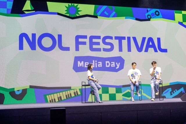 질의응답 중인 이철웅 놀유니버스 대표이사와 최동휘 NOL 페스티벌 TF 리더. /놀유니버스