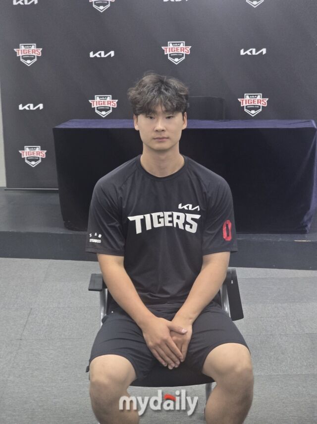KIA 타이거즈 곽도규가 19일 광주KIA챔피언스필드 인터뷰실에서 인터뷰하고 있다./광주=김진성 기자 kkomag@mydaily.co.kr