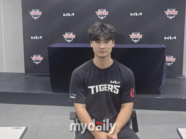 KIA 타이거즈 곽도규가 19일 광주KIA챔피언스필드 인터뷰실에서 인터뷰하고 있다./광주=김진성 기자 kkomag@mydaily.co.kr