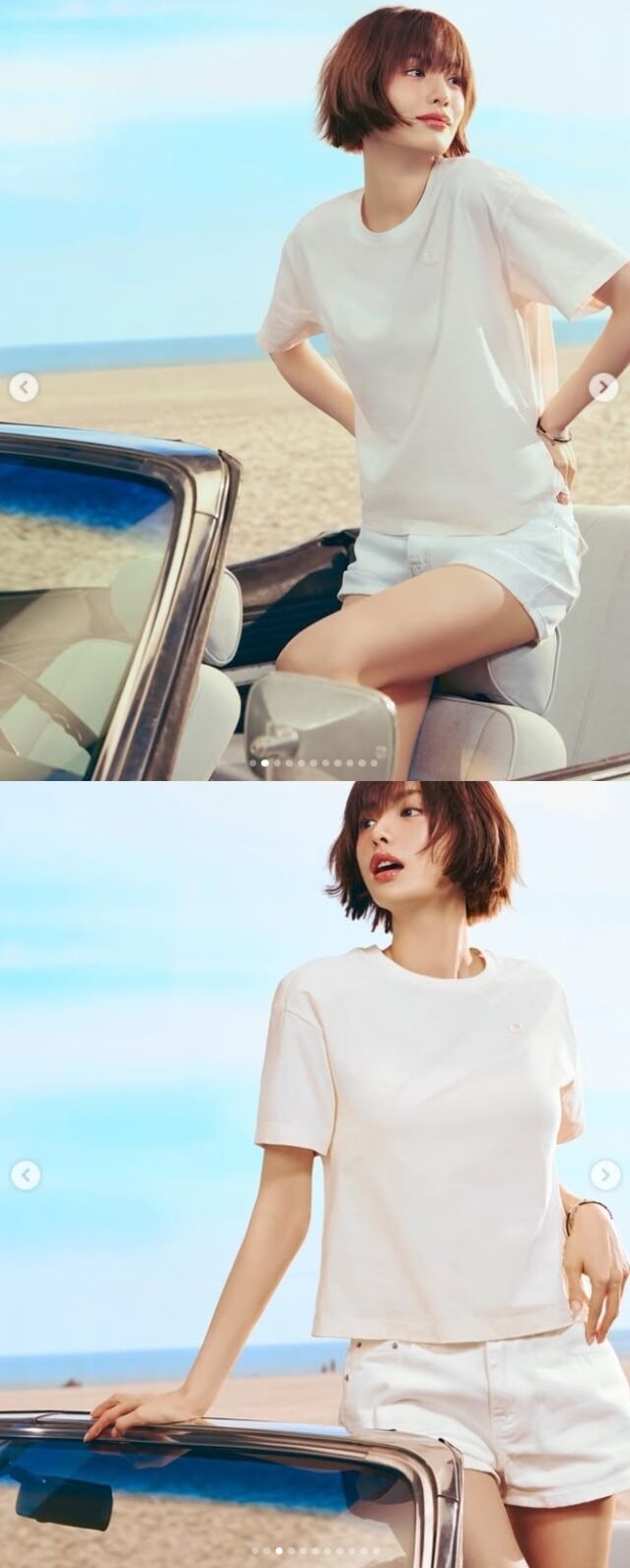 걸그룹 '애프터스쿨' 출신 배우 나나(본명 임진아)가 해변을 배경으로 찍은 압도적인 근황 사진을 공개해 온라인을 뜨겁게 달궜다. /나나 소셜미디어