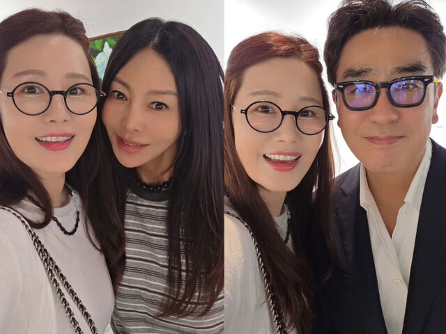 김지연이 황신혜, 류승룡과 인증 사진을 찍었다. / 김지연 소셜미디어