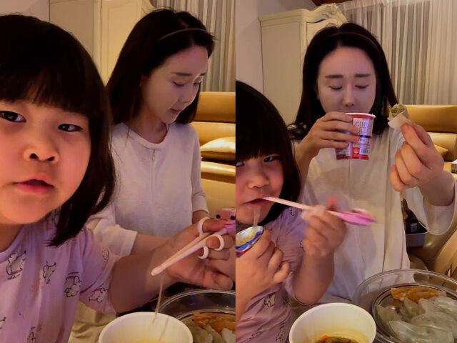 함소원이 딸과 함께 공구 라이브 방송을 진행했다. / 함소원 소셜미디어
