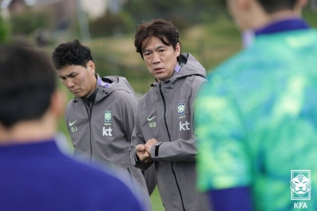 미국 솔트레이크에서 전지훈련을 진행하고 있는 홍명보 축구대표팀 감독./대한축구협회 제공