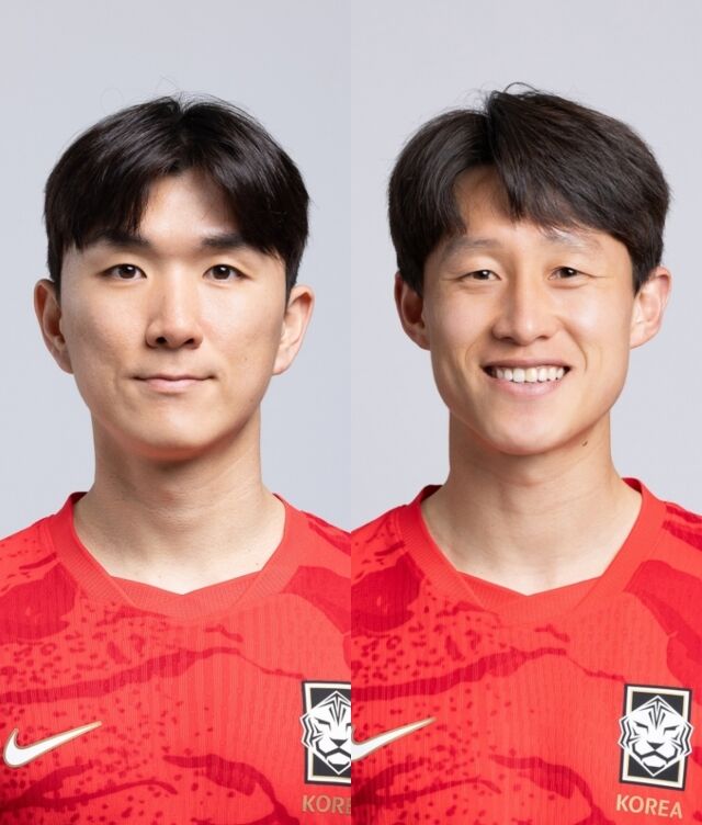 황인범(사진 왼쪽)과 이재성은 지난 31일 미국 유타주 솔트레이크시티 인근 프로보의 브리검영대 사우스필드에서 펼쳐진 대한민국과 트리니다드토바고와의 평가전에서 후반전에 교체 출전하며 호흡을 맞췄다./대한축구협회 제공