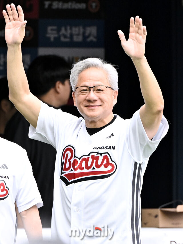 ▲ 젠슨 황, '야구팬 여러분 반갑습니다'