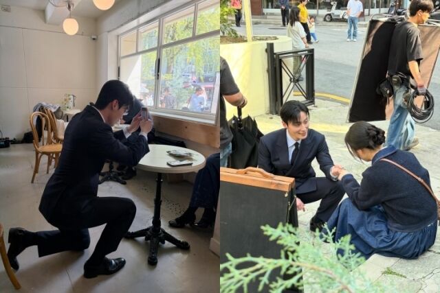 배우 허남준이 '멋진 신세계' 촬영 비하인드 컷을 공개했다. / 허남준 소셜미디어