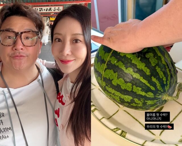 코미디언 윤정수와 아내 원자현, 원자현이 게재한 사진./원자현 소셜미디어