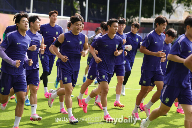 축구대표팀 선수단이 북중미월드컵 체코전을 앞두고 멕시코 과달라하라에서 훈련하고 있다./게티이미지코리아