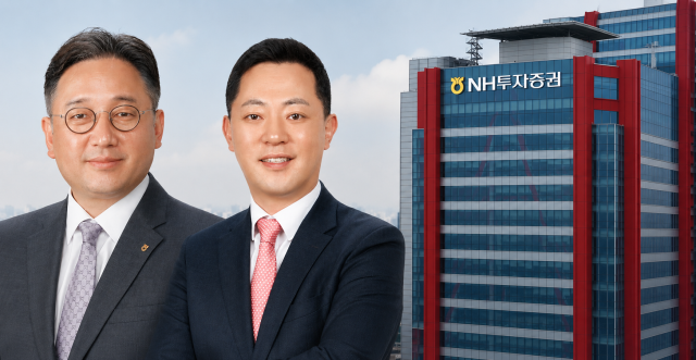 사진 왼쪽부터 신재욱 부동산인프라사업부 대표 후보, 배광수 WM사업부 대표 후보 /NH투자증권, AI 이미지 편집