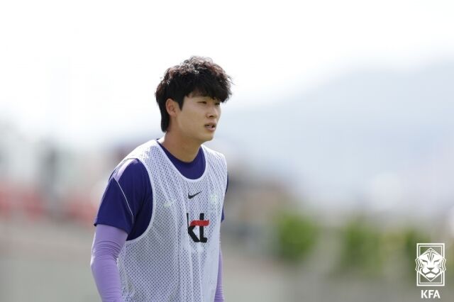 김태현이 지난달 29일 미국 솔트레이크시티에서 대표팀 훈련을 진행하고 있다./대한축구협회 제공