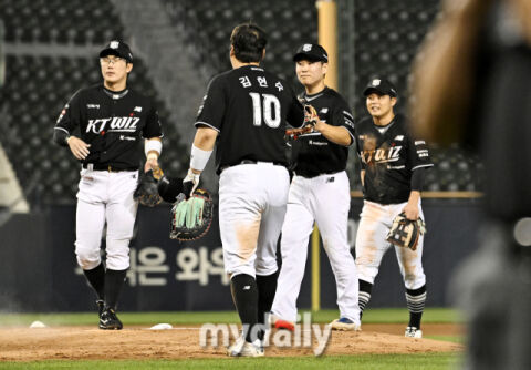 [MD포토] KT위즈, '완벽한 승리'