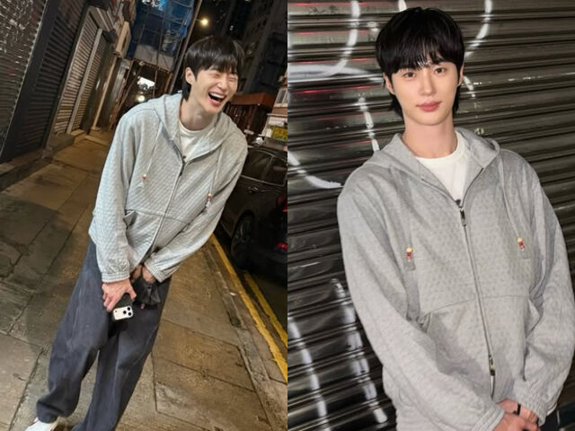 변우석이 길거리에서 환한 미소를 짓고 있다. / 변우석 소셜미디어 