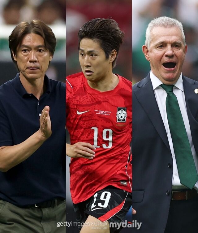 현재 이강인이 포함된 대한민국 축구대표팀을 이끌고 있는 홍명보 감독(왼쪽)과 마요르카 시절 스승인 하비에르 아기레 멕시코 감독(오른쪽)이 맞대결을 펼친다./게티이미지코리아