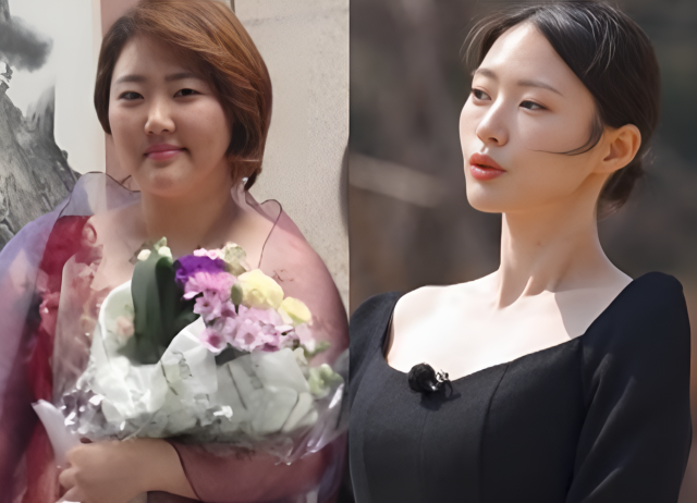 과거 최고 몸무게가 130kg까지 나갔었다고 솔직하게 털어놓은 영숙은 "10년에 걸쳐 감량했고, 유지 중"이라며 "74kg 가량 감량했다"라고 밝혀 출연진의 감탄을 자아냈다. /SBS Plus·ENA 예능 프로그램 '나는 SOLO'