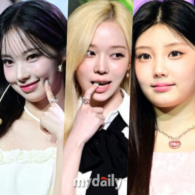 왼쪽부터 그룹 리센느 원이, 에스파 윈터, 아일릿 원이 / 마이데일리