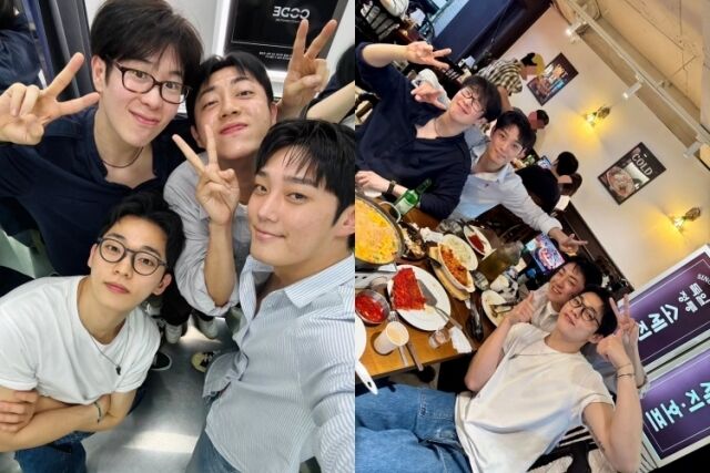 '참교육' 출연진이 촬영장 밖에서도 우정을 이어나갔다. / 피오 소셜미디어