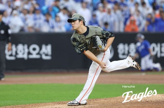 장유호가 6월 20일 대전 삼성 라이온즈전 공을 던지고 있다./한화 이글스 제공