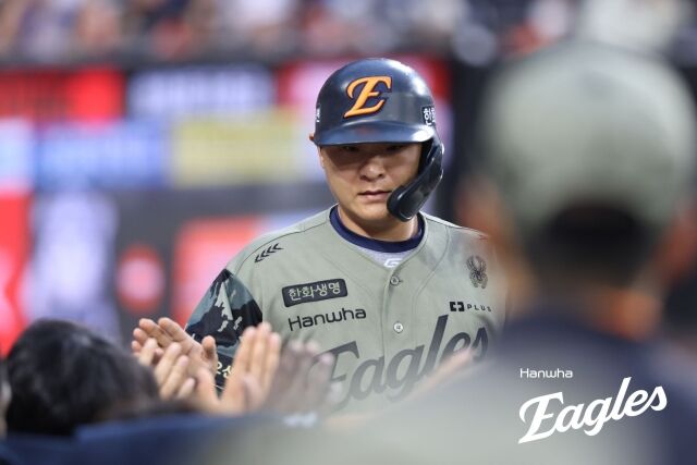 김태연이 몸에 맞는 공 후유증으로 휴식을 취한다./한화 이글스 제공