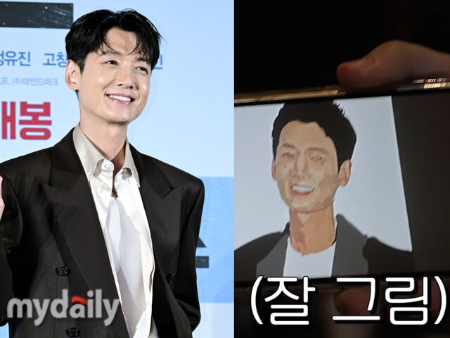 박정수의 손녀가 정경호를 그렸다. / (왼쪽) 마이데일리, (오른쪽) 유튜브 '웬만해선 정수를 막을 수 없다' 