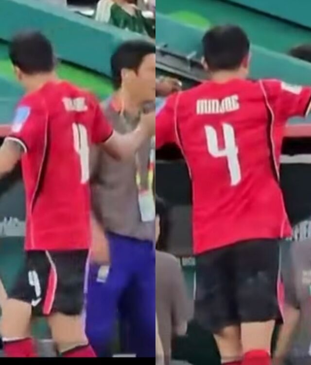 25일(이하 한국시각) 멕시코 몬테레이 스타디움에서 펼쳐진 남아프리카공화국과의 ‘2026 북중미 월드컵’ A조 조별리그 3차전에서 후반 20분에 교체가 되자 벤치에서 불만을 표출한 김민재./유튜브 영상 캡쳐