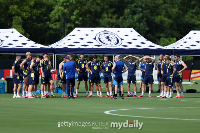 스코틀랜드 대표팀 선수단이 북중미월드컵 개막을 앞두고 미국 캘리포니아에서 훈련하고 있다./게티이미지코리아