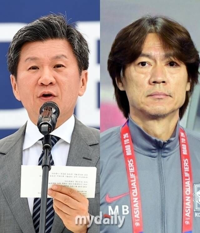 정몽규 대한축구협회장과 홍명보 / 마이데일리
