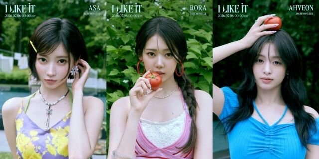 왼쪽부터 그룹 베이비몬스터 멤버 아사, 로라, 아현 'I LIKE IT' 비주얼 포토 / YG엔터테인먼트