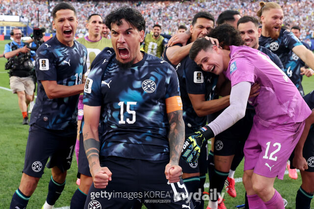 파라과이는 30일 보스턴 스타디움에서 열린 독일과의 '2026 국제축구연맹(FIFA) 북중미 월드컵' 32강전에서 승부차기 끝에 승리하며 16강에 진출했다./게티이미지코리아