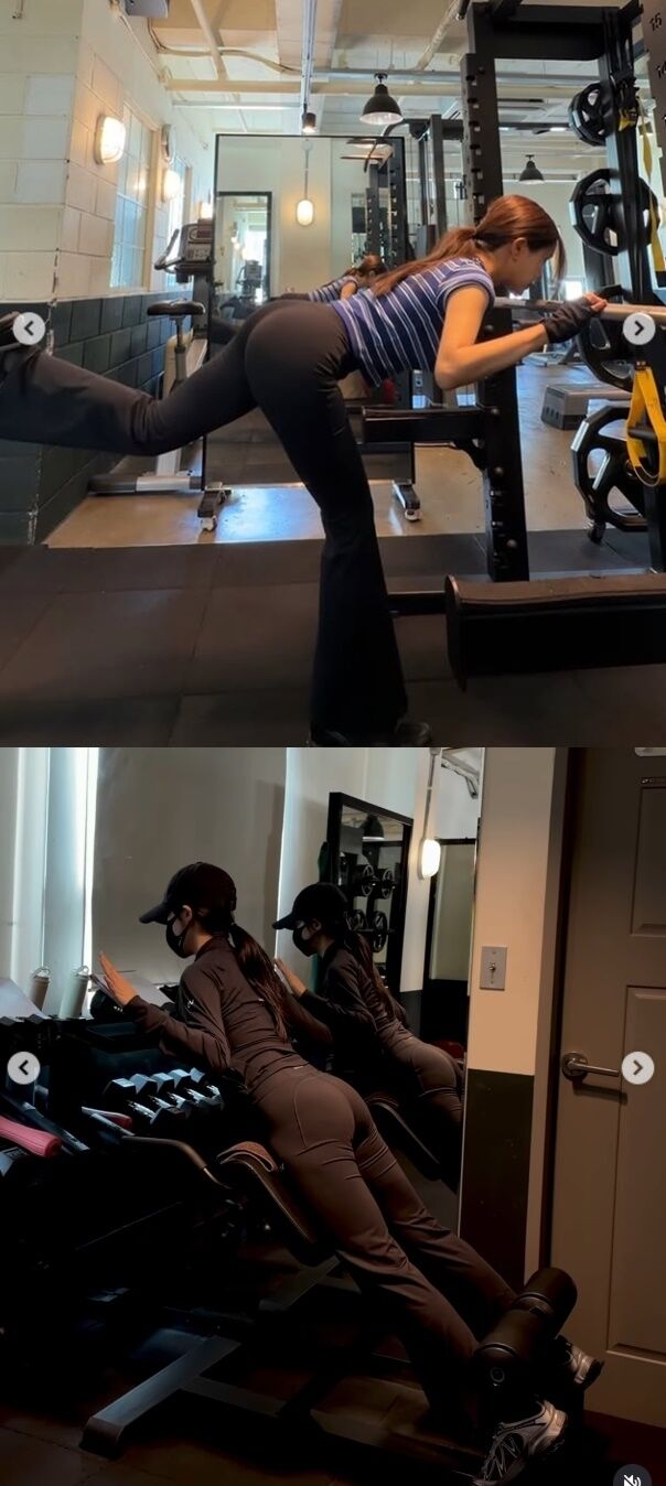 효민은 "Good tempo"라는 글과 함께 여러 장의 운동하는 사진과 영상을 게재, 변함없는 완벽 몸매를 과시했다./효민 소셜미디어