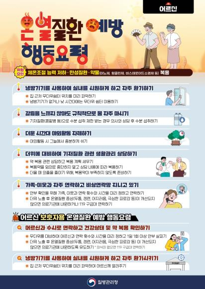 취약집단별 온열질환 예방 행동요령 포스터. /질병관리청
