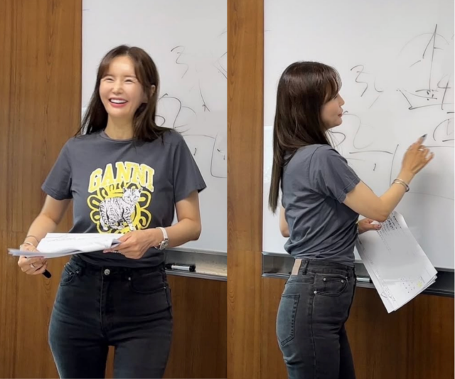장영란이 바쁜 회의 일정 속에서도 눈에 띄는 몸매를 자랑했다. / 장영란 SNS