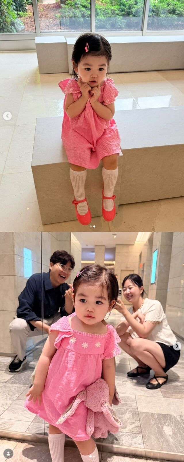 방송인 박수홍과 그의 아내 김다예가 딸 재이 양의 폭풍 성장 근황을 전하며 딸바보 면모를 가감 없이 드러냈다./김다예 소셜미디어