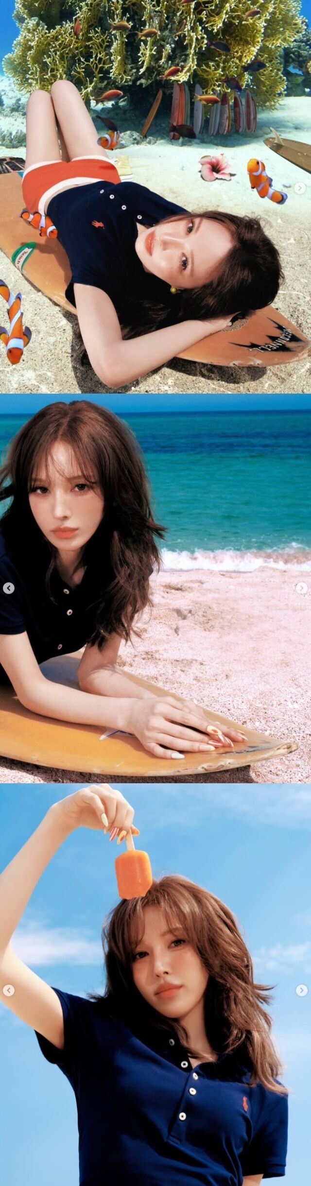 웬디 사진을 접한 팬들은 "진짜 서핑걸 그 자체다", "멋진 사진, 정말 귀여워요", "언니 진짜 미쳤어 제발 이번 컴백 너무 기대된다" 등 폭발적인 반응을 보였다./웬디 소셜미디어