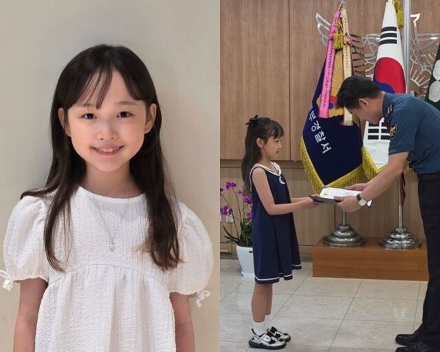 뮤지컬 아역배우 배리유 양, 배 양 감사장 전달 영상./배리유 양 소셜미디어