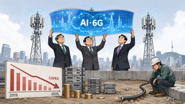 통신 3사의 설비투자가 5G 상용화 첫해인 2019년 이후 6년 새 5G 전국망 구축이 마무리되며 3조5000억원 넘게 감소한 것으로 나타났다. /AI 생성 이미지