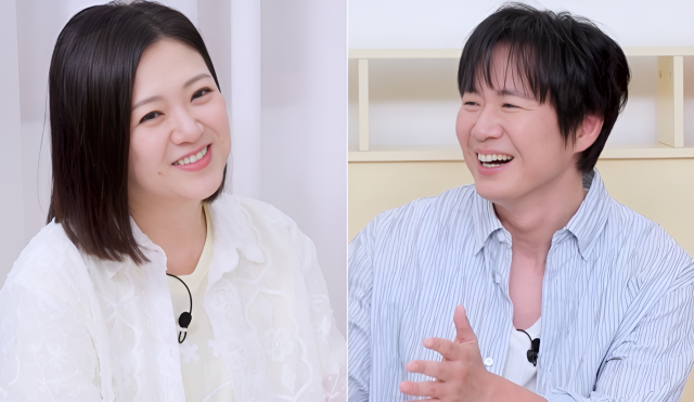 MC 김숙은 "한가인 전에 김숙이 있었다"라며 연정훈의 첫 키스 상대가 자신이라고 자신 있게 주장해 스튜디오를 술렁이게 만들었다. /KBS 2TV 퀴즈 토크쇼 ‘옥탑방의 문제아들’