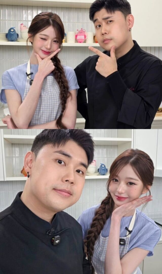 ‘나폴리 맛피아’ 권성준 셰프가 그룹 아이브(IVE)의 장원영과 다정한 투샷을 선보였다./권성준 소셜미디어